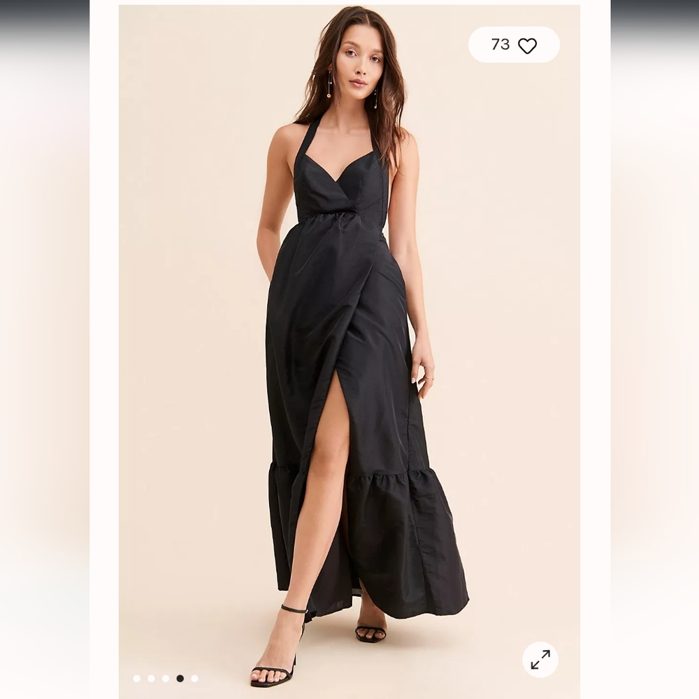 WOMENS FREE PEOPLE BLACK ISABEL GOWN MAXI DRESS SIZE S